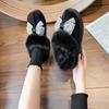 Fashion Flat Black Work Women's Snow Boots Round Toe Butterfly Bow Sale Boot Comfortable and Elegant Ladies Shoes Trend 2025 Plush Warm