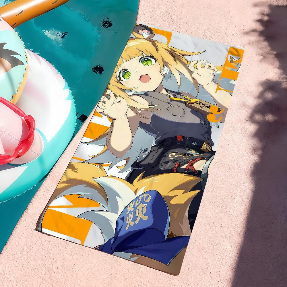 Zzz Ju Fufu Cute Game Towel Sports Quick Dry Travel Camping Gear Sandproof Soft Light Large Beach Towel