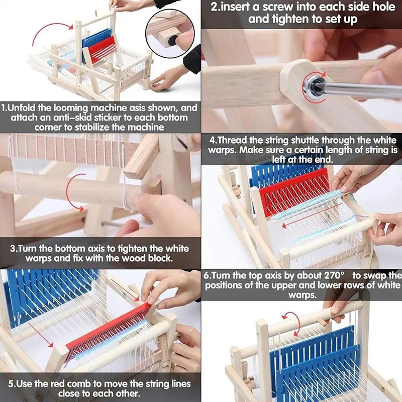 Wooden Multi-Craft Weaving Loom Mini Spinning Knitting Machine Diy Hand Loom Weaving Machine Handmade Crafting Fun For Adults