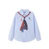 Boy's Striped Faux Tie Long Sleeve Shirt