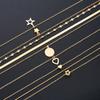 7pcs/Set Simple Star Heart Pendant Necklace Set For Women Fashion Gold Color Elegant Layered Necklace Female Charms Jewelry Gift