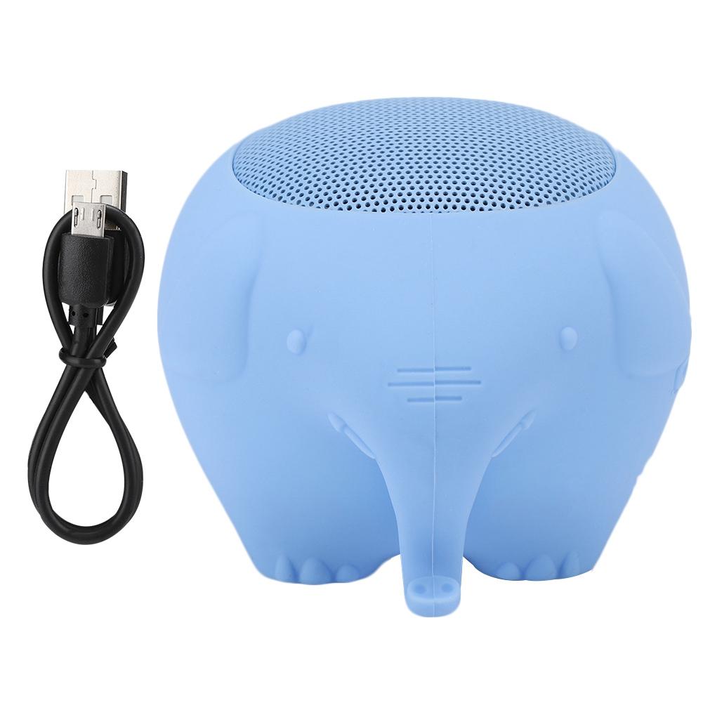 Cute Pet Elephant Shaped Portable Wireless Bluetooth 5.0 Speaker 400mAh Stereo with MIC (Blue)