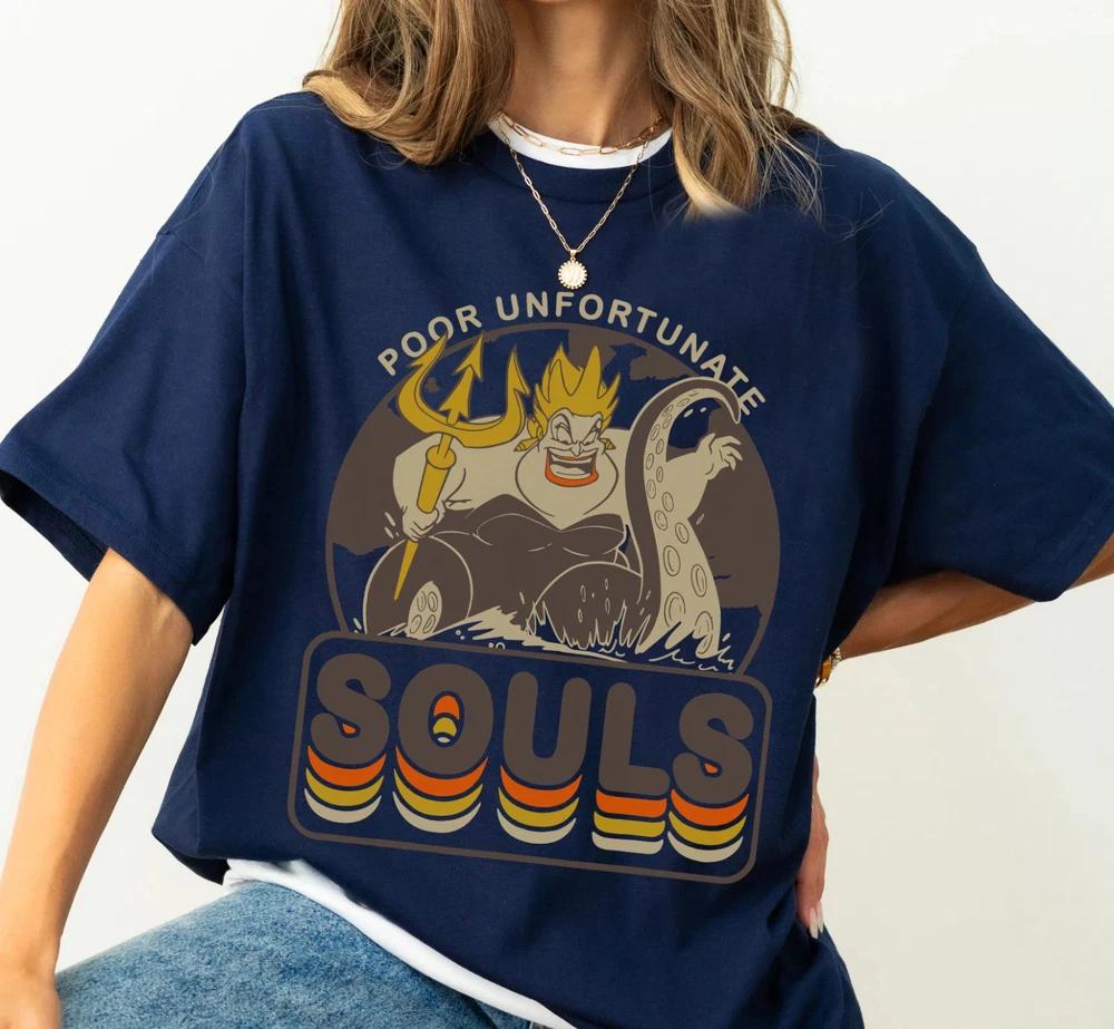 Villains Ursula Poor Unfortunate Souls Tshirt Adult Navy S