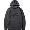 New Women's Casual Hoodie Autumn/winter Heartbeat Print Men's Loose Hoodie Couple Sweatshirt Women's Hoodie Top Streetwear