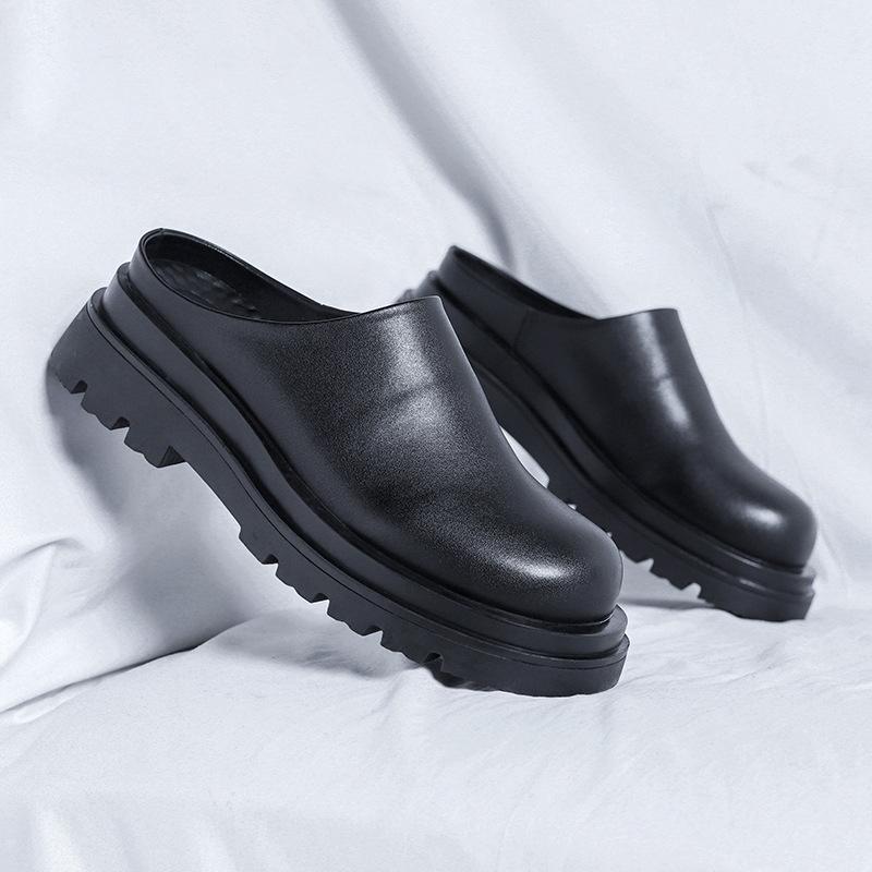 2025 Chef Men's Shoes Spring Work Special Pure Black Non-slip One-pedal Labor Insurance Tide Shoes 15963-R