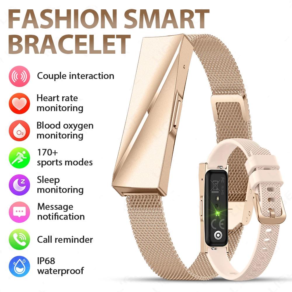 SACOSDING New Fashion Smart Watch Women Men Couple Interaction Smart Band Heart Rate Sleep Monitor Bracelet 170 Sport Mode Smartwatch