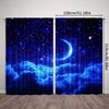 2Pcs Polyester Fantasy Night Sky Printing Window Curtains Birthday Party Decoration Backdrop Drapes for Living Room