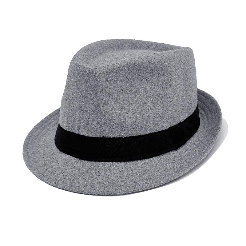 

Retro Wool Felt Fedora for Middle-Aged and Elderly Gentlemen – Short Brim Jazz Hat One Size