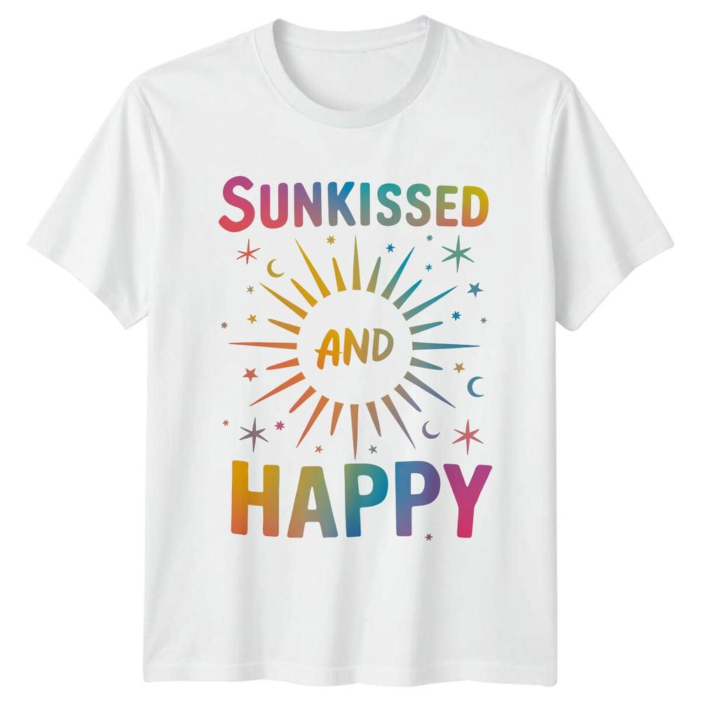 SunKissed And Happy Unisexs TShirt Unisexs Tee Graphic Unisex Fashion Top S
