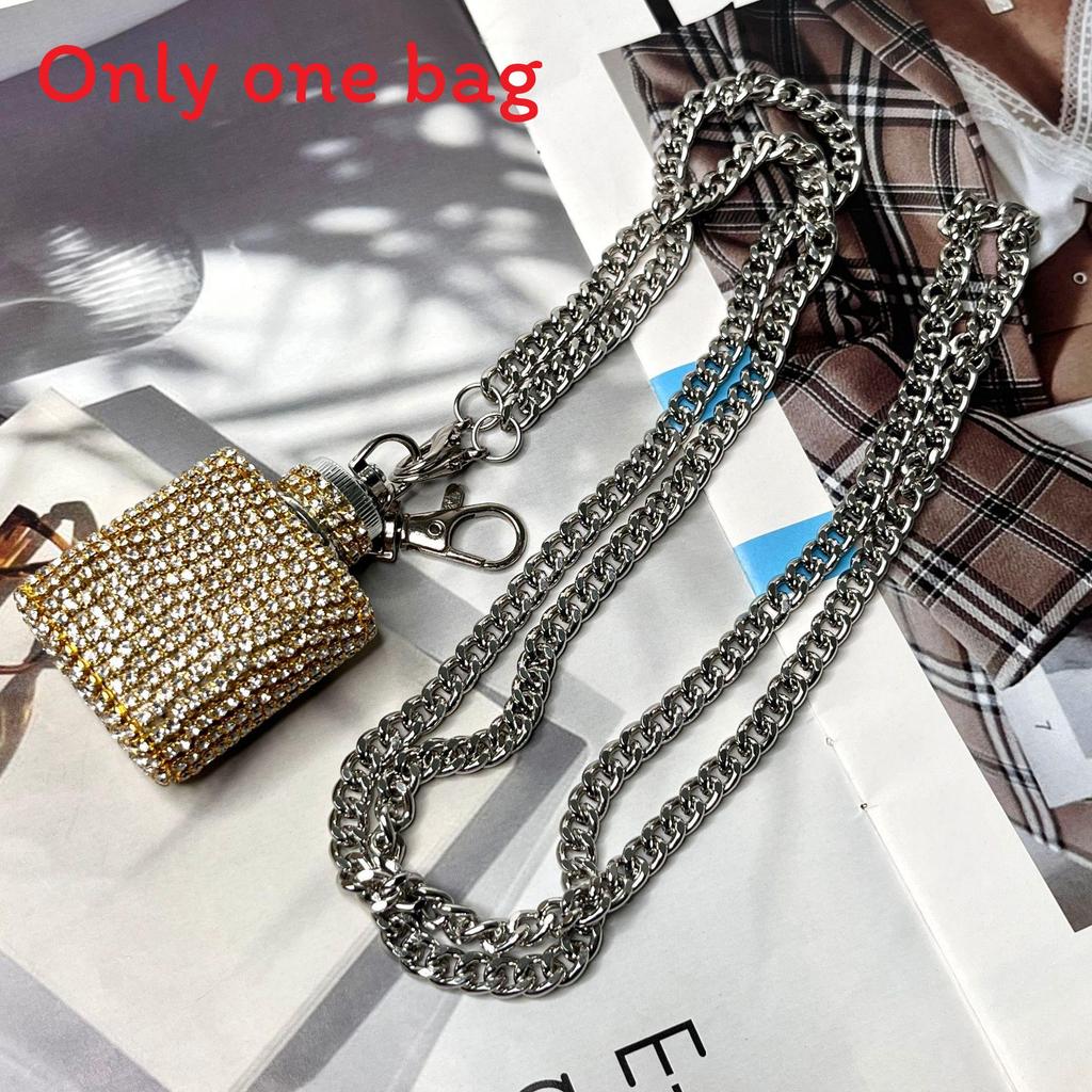 Water Diamond Mini Crossbody Bag With Pearl Chain For Streetwear Fashion