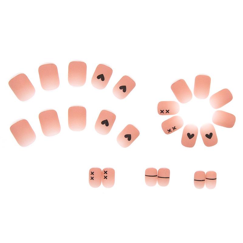 24 Pieces Wearing Nail Summer Nail Scrub Texture Sweet Cool Ins Wind Wearing Nail Premium Quality Nail Art Tablets