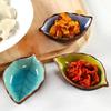 Leaf Ceramic Sauce Dish Kitchen Seasoning Plate Ice Cracked Glaze Sauce Small Dishes Fish Shaped Bowl For Kitchen