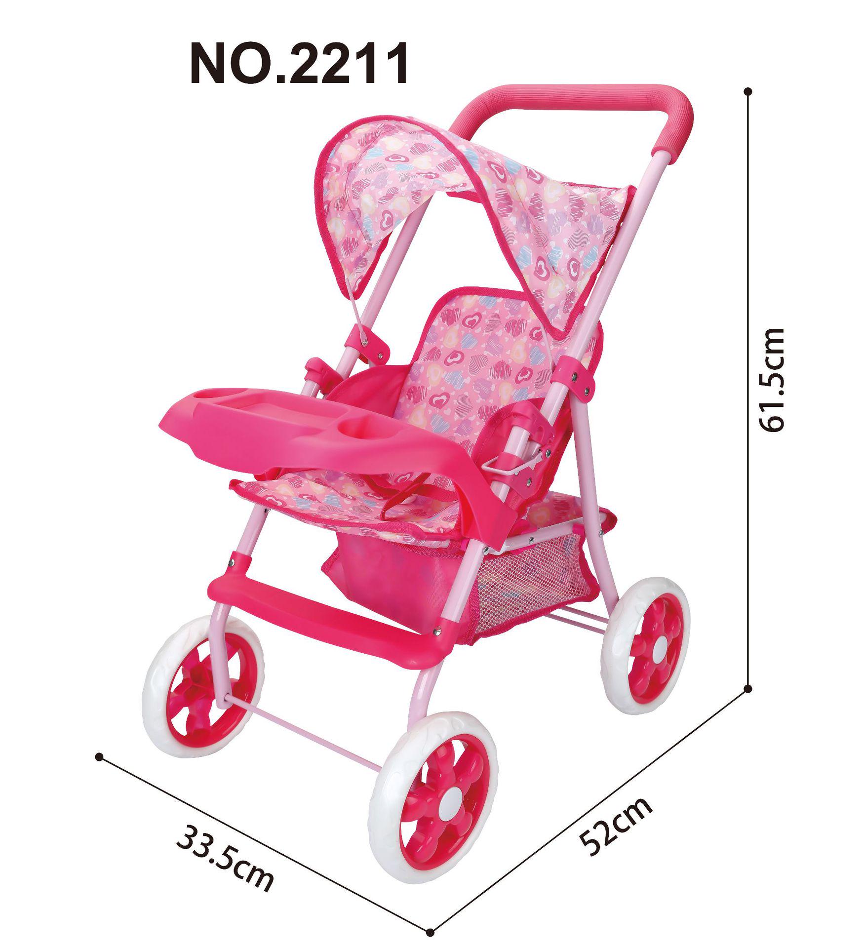 

Children s Large Simulation Stroller Toy with Tray - Push Doll Stroller for Girls Header Bag