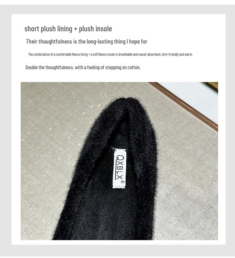 2025 Damen Winter Flauschige Samt-Loafer - Warme Slip-on Bohnenschuhe für Mütter