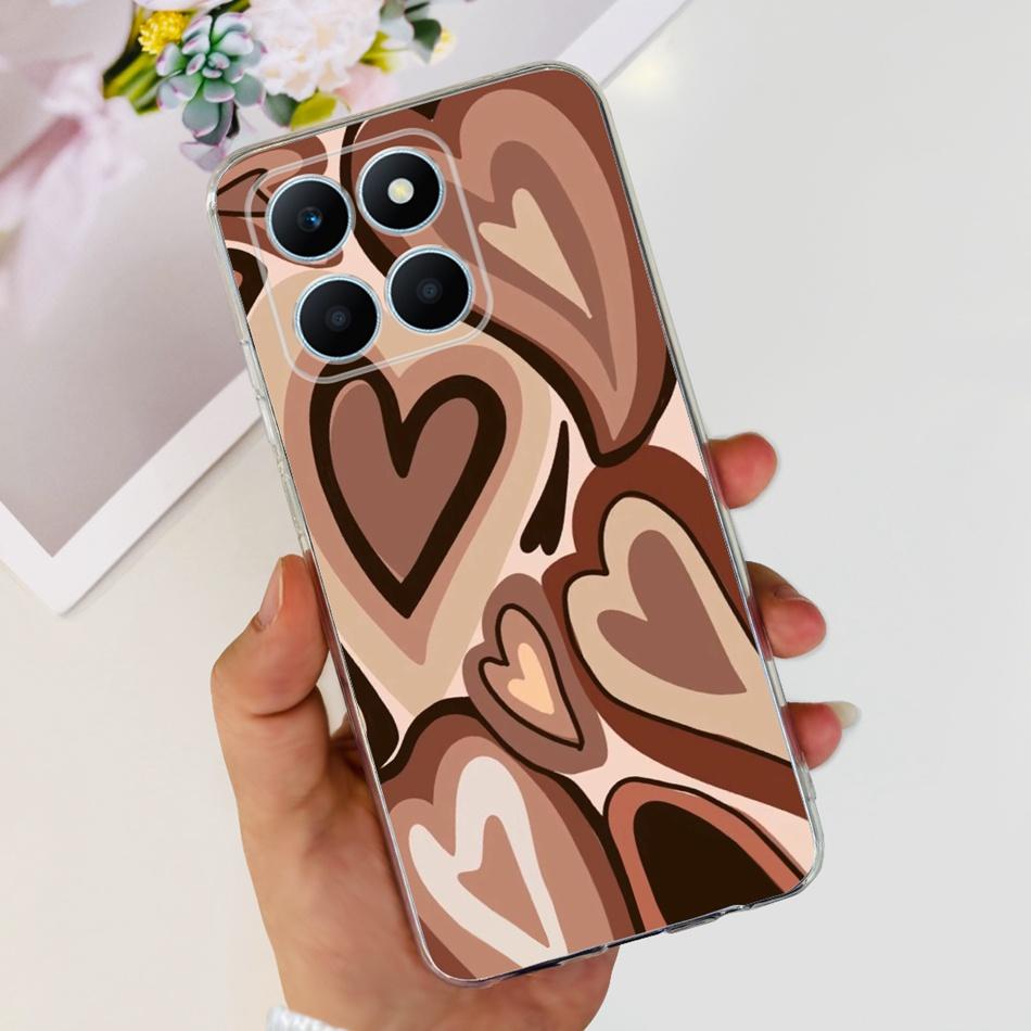 Pro Honor X6a Pouzdro na telefon HonorX6a X 6A 4G WDY-LX1 Roztomilý Motýl Květina Malované Měkký Silikon TPU Zadní Kryt Bumper