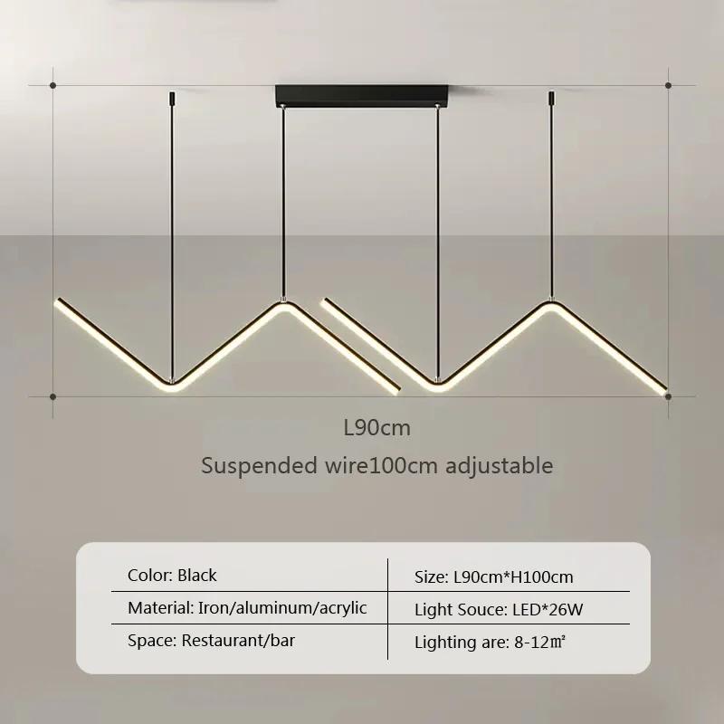 Modern LED Pendant Light For Living Room Kitchen Bar Restaurant Hanging Lamps Minimalist Long Chandelier Decor Lighting Fixtures