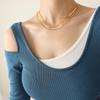 Minimalist Double-Layer Snake Bone Chain Necklace: Versatile Gold-Plated Clavicle Accessory for Women