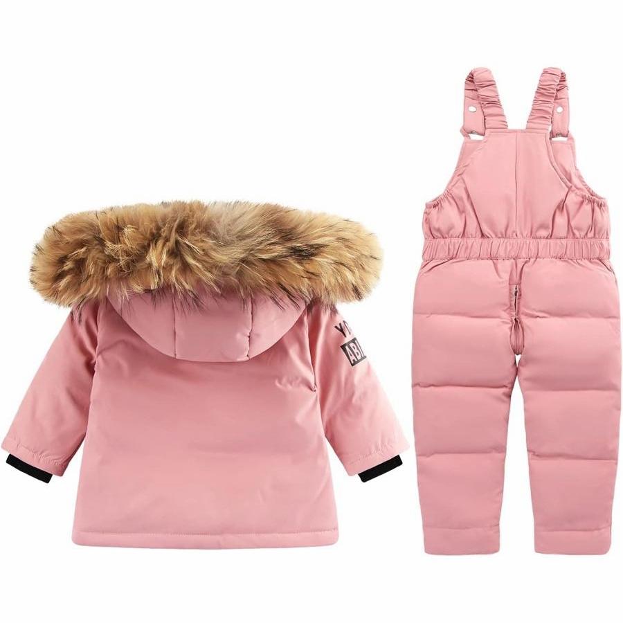 Комплект детского зимнего комбинезона для мальчиков и девочек – Теплая зимняя куртка и полукомбинезон с 90% белым утиным пухом, 1–6 лет