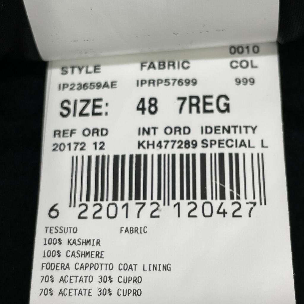 LARDINI Black Cashmere Double Chester Coat IP23659AE Coat 48 blackUsed