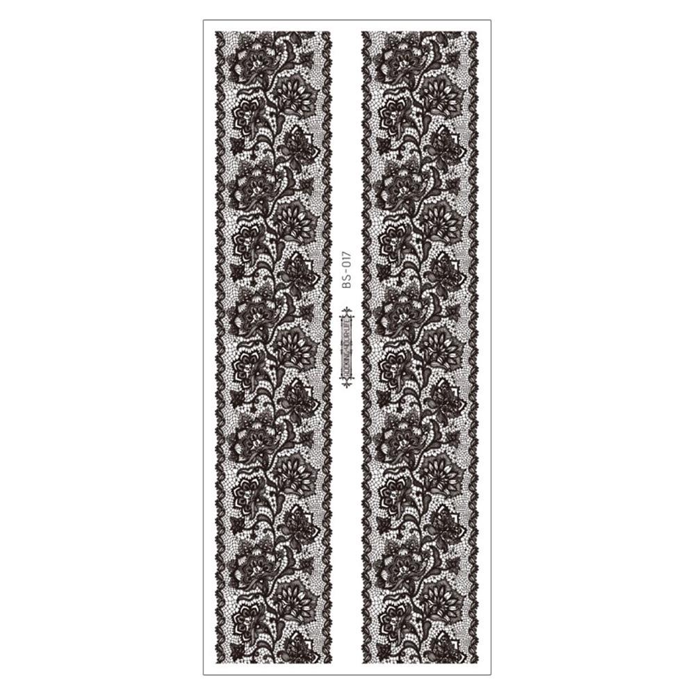 Waterproof Black Lace Thigh Garter Henna Temporary Tattoo Stickers