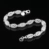 Elegant 925 Sterling Silver Beaded Bracelet with Hollow Ring for Women