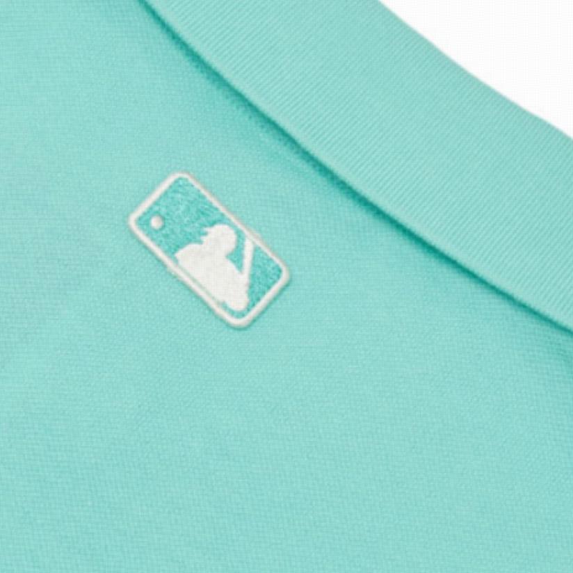 New MLB Base Logo Polo Shirt Women's Mint Green 3FPQ02023-07MTS