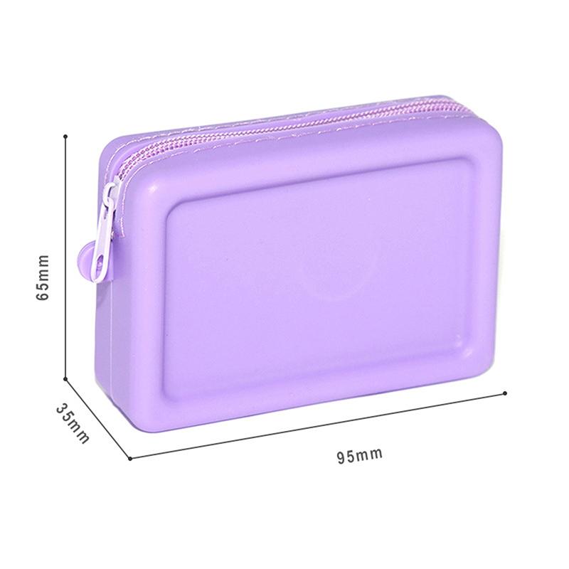 

Силиконовый органайзер косметичка винтажный водонепроницаемый гладкая молния держатель для наушников цвет макарон кошелек для монет портативный чехол S фиолетовый