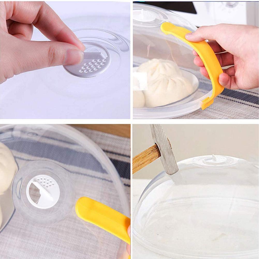 Microwave Oven Oil-Proof Heating Lid Large Round Plastic Bowl J8X8