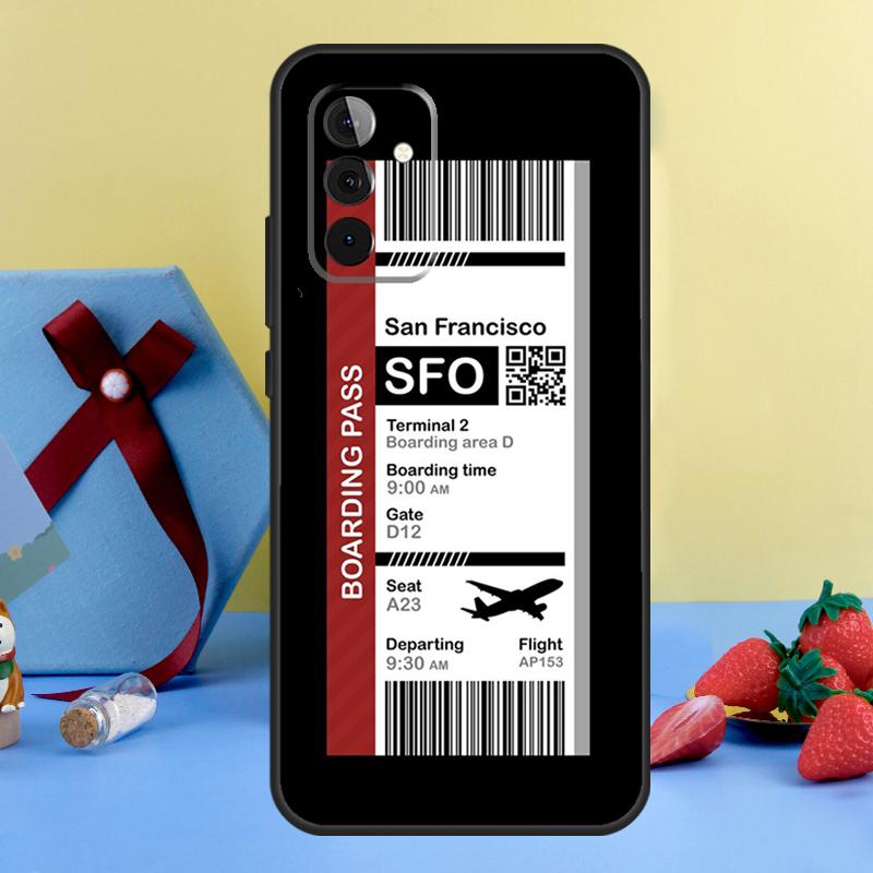 Boarding Pass Flight Ticket Case For Samsung Galaxy A54 A14 A34 A24 A53 A33 A13 A52 A32 A22 A12 A71 A51 A25 A15 Cover