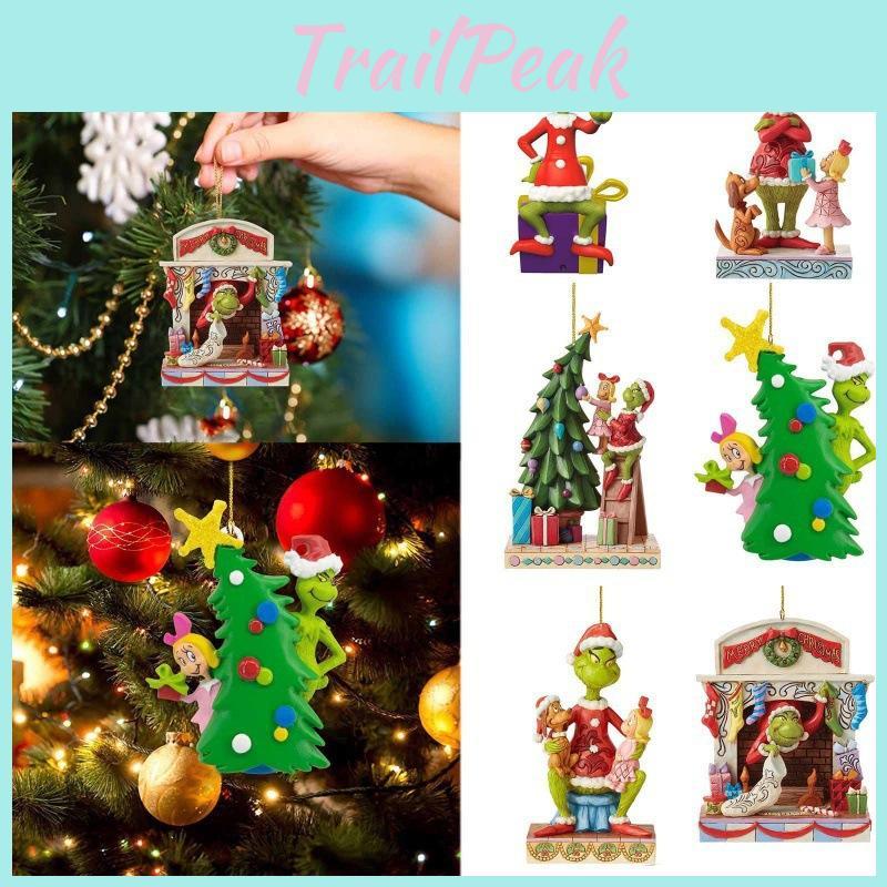 Decorațiune Amuzantă Grinch Agățată Ornament Acrilic pentru Pomul de Crăciun Decor Mașină pentru Spiritul Sărbătorilor