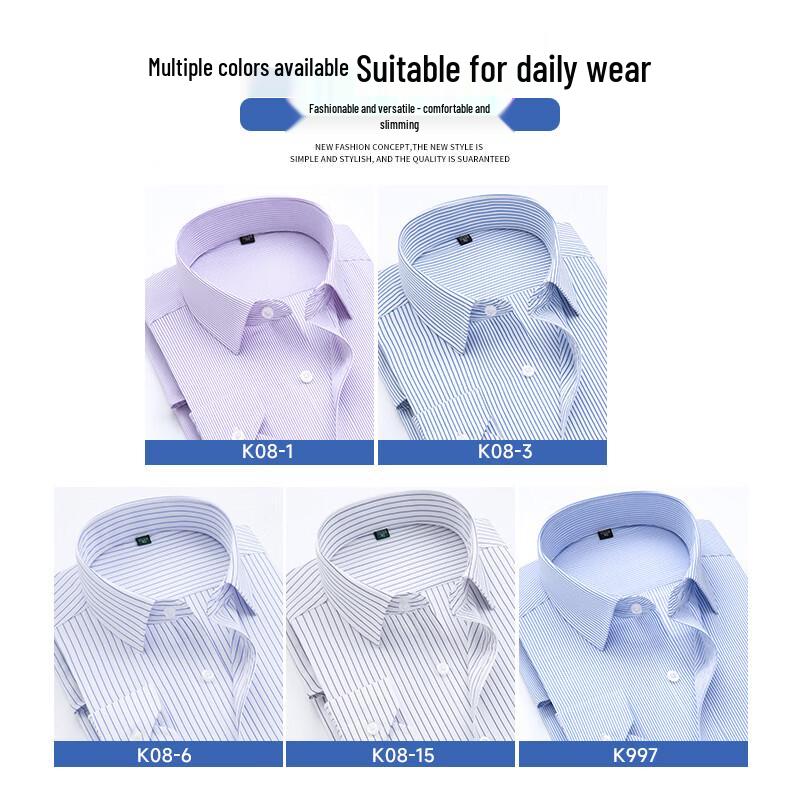ROMON Herren Business Casual bügelfreies gestreiftes Langarmhemd