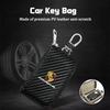 Housse de Boîte à Clés de Voiture en Cuir Fibre de Carbone Porte-clés pour Porsche Panamera Cayenne Taycan 911 718 Macan Carrera-GT 928 968 Accessoires
