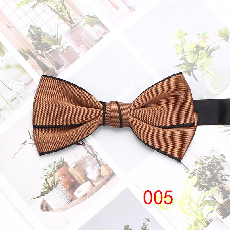 Dress Double Men'S Bow Tie Solid Color British Business Bow Tie Wedding Best Man Wedding Shirt Bow Tie