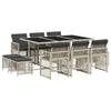 VidaXL 11pcs Garden Dining Set with Gray Poly Rattan Cushions, Outdoor Dining Set, Dining Furniture of 3210791