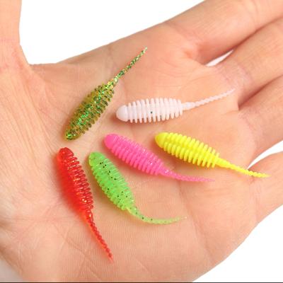 10pcs Fishing Lure Tiny Worm Bait 35mm 0.25g Mini Needle Tail Soft Bait Simulation Tadpole Lure Silicone Artificial Bait