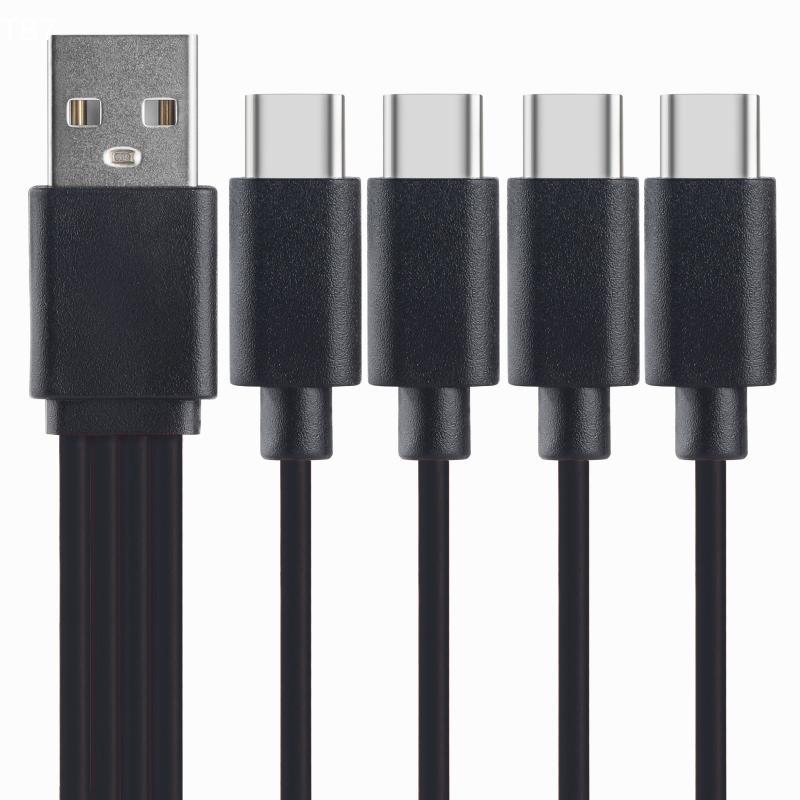 4 Port USB C PD Splitter Cable Short Cord 5V USB A C To Type C Multiple Charging Cable 4 In 1 Micro USB Splitter Adapter Cable