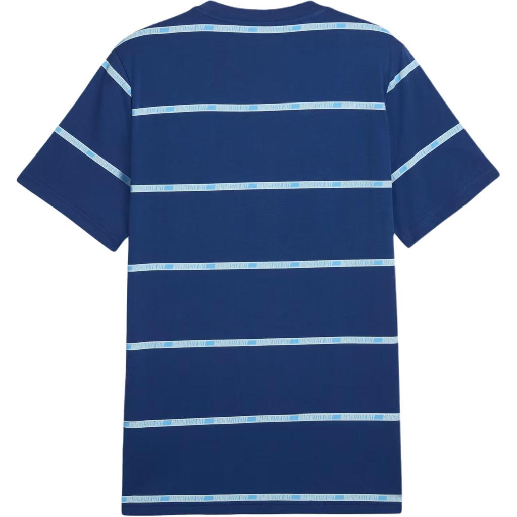 Puma Manchester City Ftblculture Printed Crew Neck Sports Striped Short Sleeve T-Shirt Men Tops 786280-39