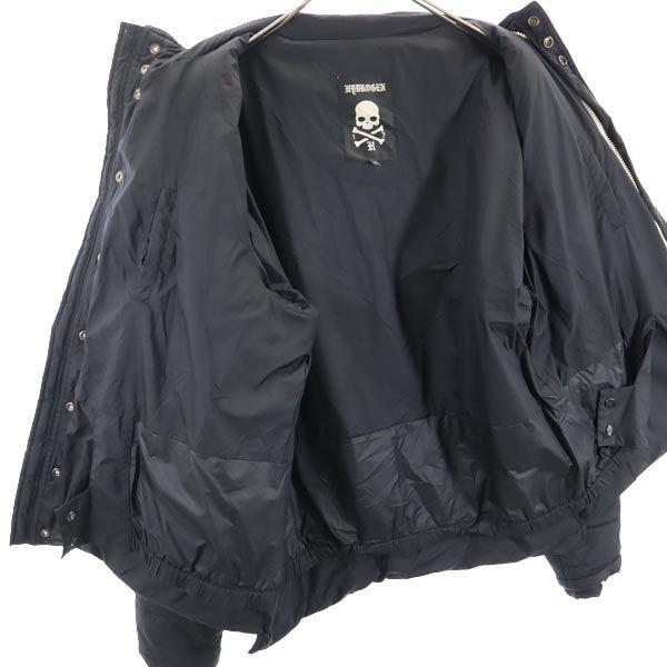 HYDROGEN Nylon Long sleeve Batting jacket XL Black series logo Men's Used
