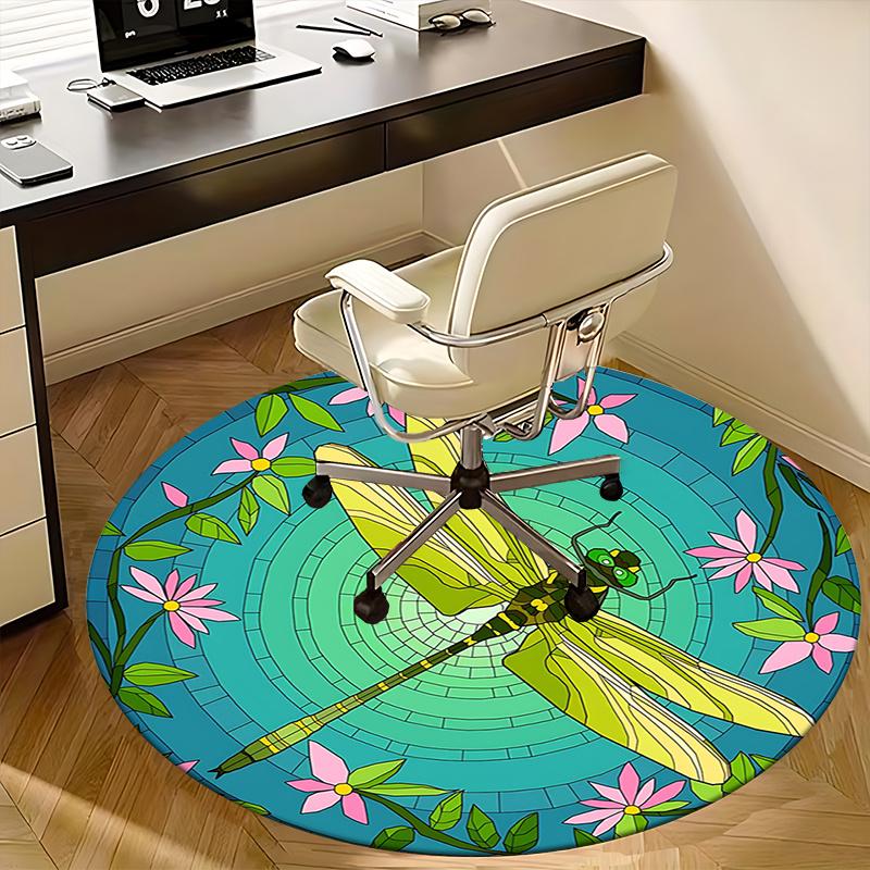 Stained Dragonfly Office Carpet Chair Mats, Home Decor, Sofa Rug, Office Carpet Gift for All Rooms1118158a