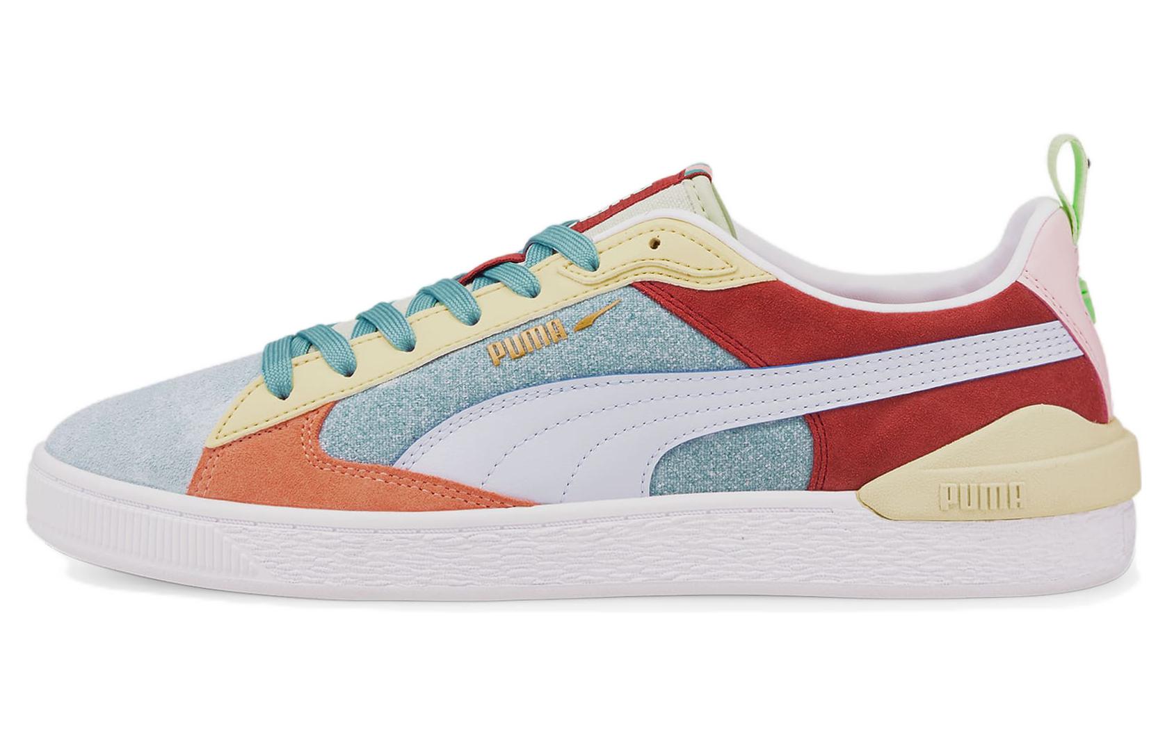 PUMA Suede Block Wt Foam Strip 2 Blue Red White 383895-02 44.5