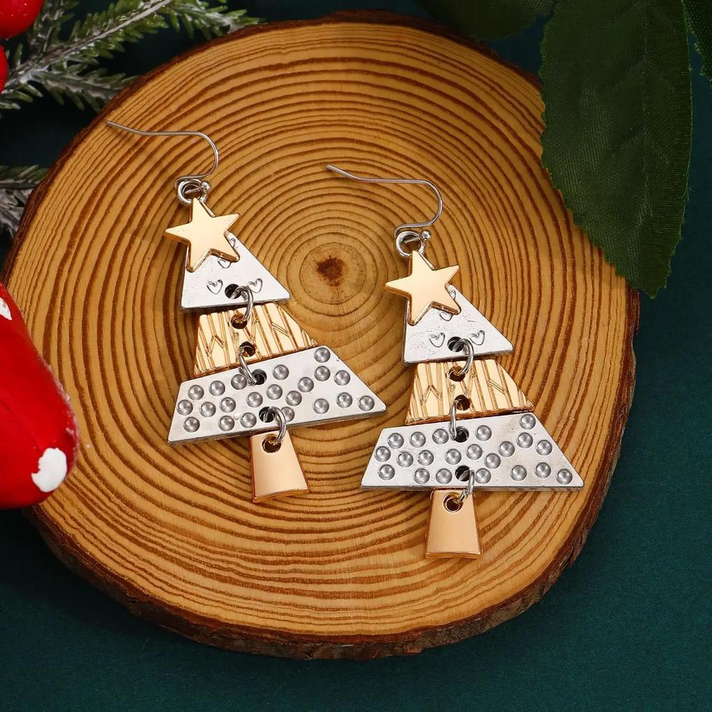 Fashion Christmas Tree Pendant Earrings for Women Trendy Party Carnival New Year Festival Gift Christmas Tree Pendant Necklace