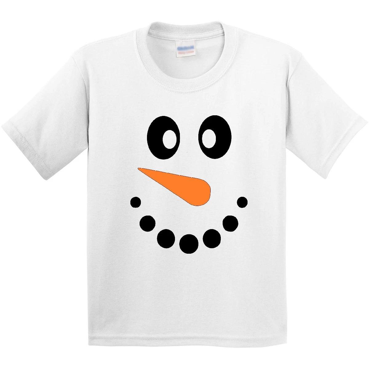 Inktastic Cute Smiling Snowman Face With Carrot Nose Youth T-Shirt Boodlebug Man 110