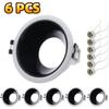 6Pcs GU10 Downlight Frame White Brushed Aluminum Alloy Recessed Ceiling Downlight Fitting Cut Hole Anti-glare Design