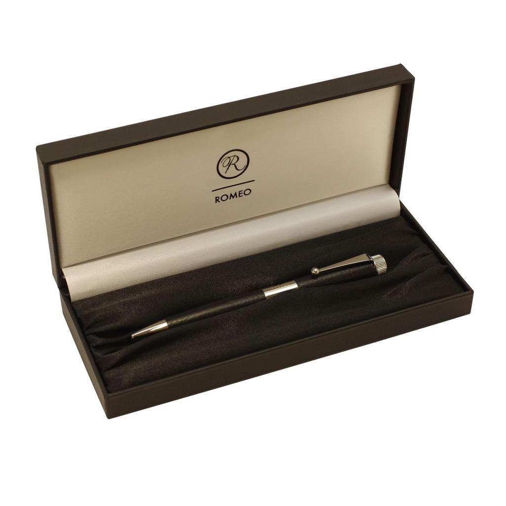 Romeo Ballpoint Genuine Leather R414 No.3 Pen, [Nero]
