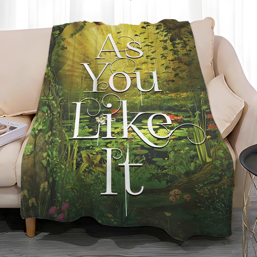 literary work As You Like It Throw Soft Coral Fleece Blanket 310gsm Fluffy Warm Throw for Sofa Bed Couch Bedroom Decor
