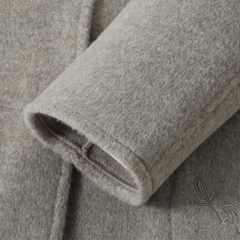 Middle Age Women's Wool & Blends Coats Plus Size Autumn Outerwears Elegant Loose Lady Jackets