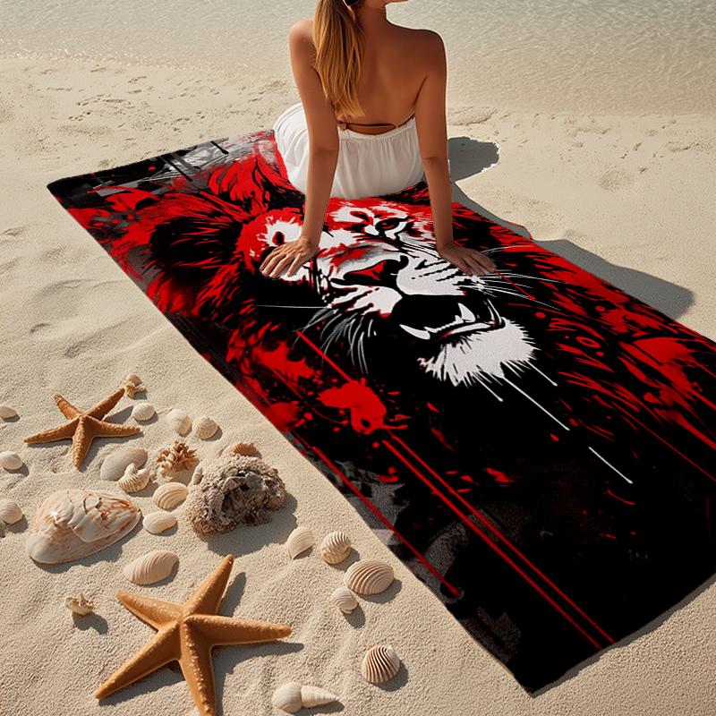 Lion Majesty In Fantasy Beach Towel, Super Soft Microfiber, Gift for Her/Him, Birthday, for Pool, Beach, Travel, Home Decor Fan Gifts