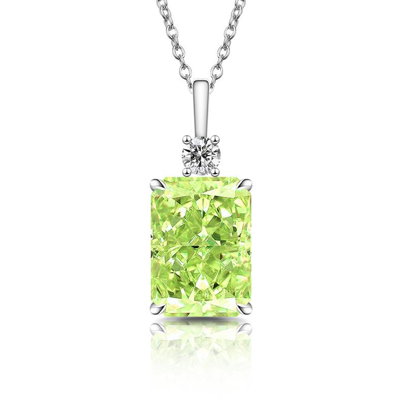 Elegant Light Luxury 925 Silver Pendant Necklace with High Carbon Diamond Ice Flower Cut Zircon In Perfume Bottle Shape