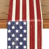 4th of July American Flag Linen Table Runner Dresser Scarve Decor Red White Blue Kitchen Dining Table Runner Holiday Party Decor
