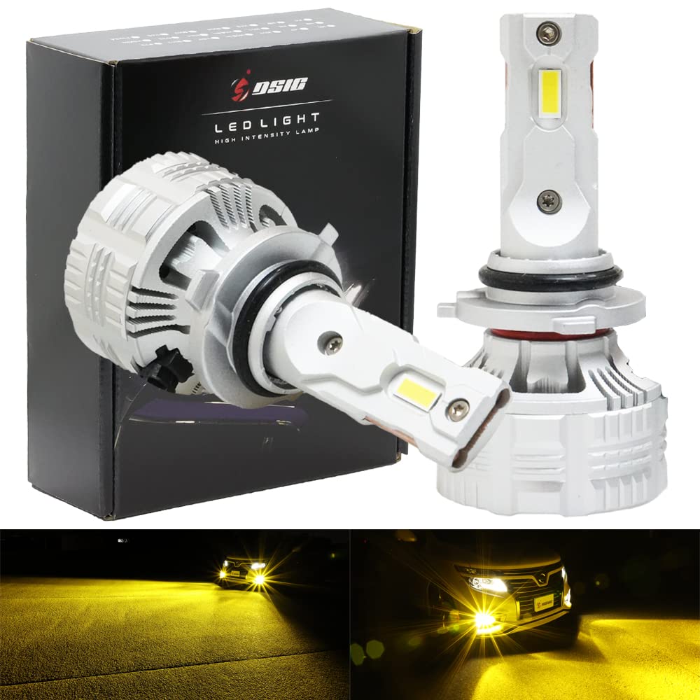 DSIC HB4 LED Fog Lamp, Yellow, 24,000 LM, Explosive Light, 3,000 K, Compatible with Vehicle Inspection